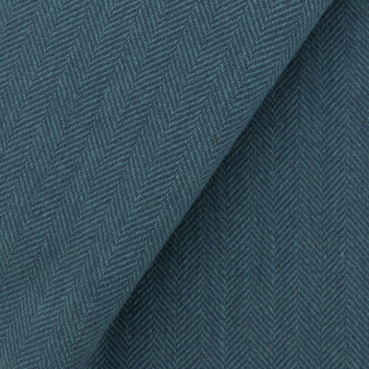 Dorr Mill ~ #6119 Dark Teal & Light Teal Herringbone Wool Fabric