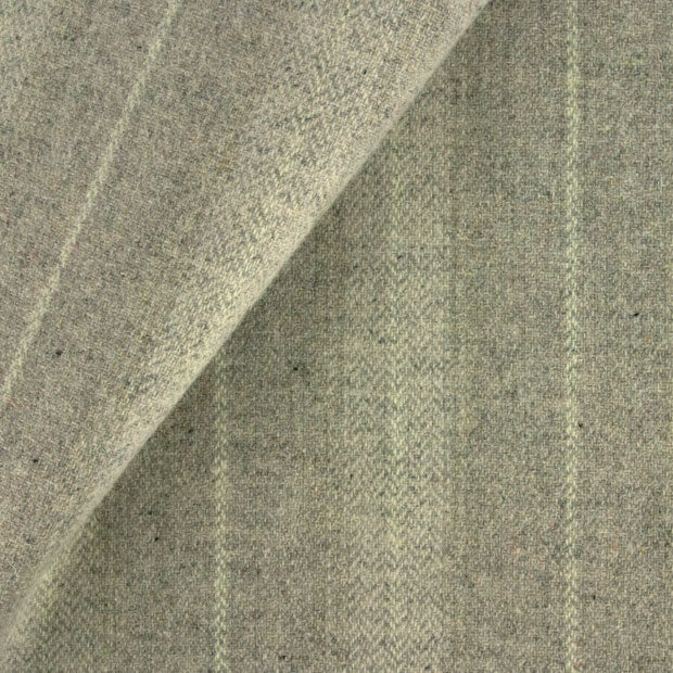 Dorr Mill ~ #6620  Beige & Gray Heather Stripe Wool Fabric | Fat Quarter