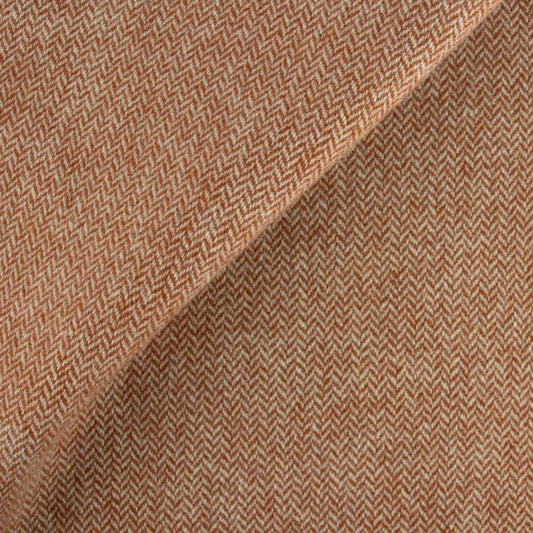 Dorr Mill ~ #6920 Terra Cotta & Tan Herringbone Wool Fabric