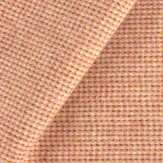 Dorr Mill ~ #722  Rose, Tan & Brown Ticking Wool Fabric