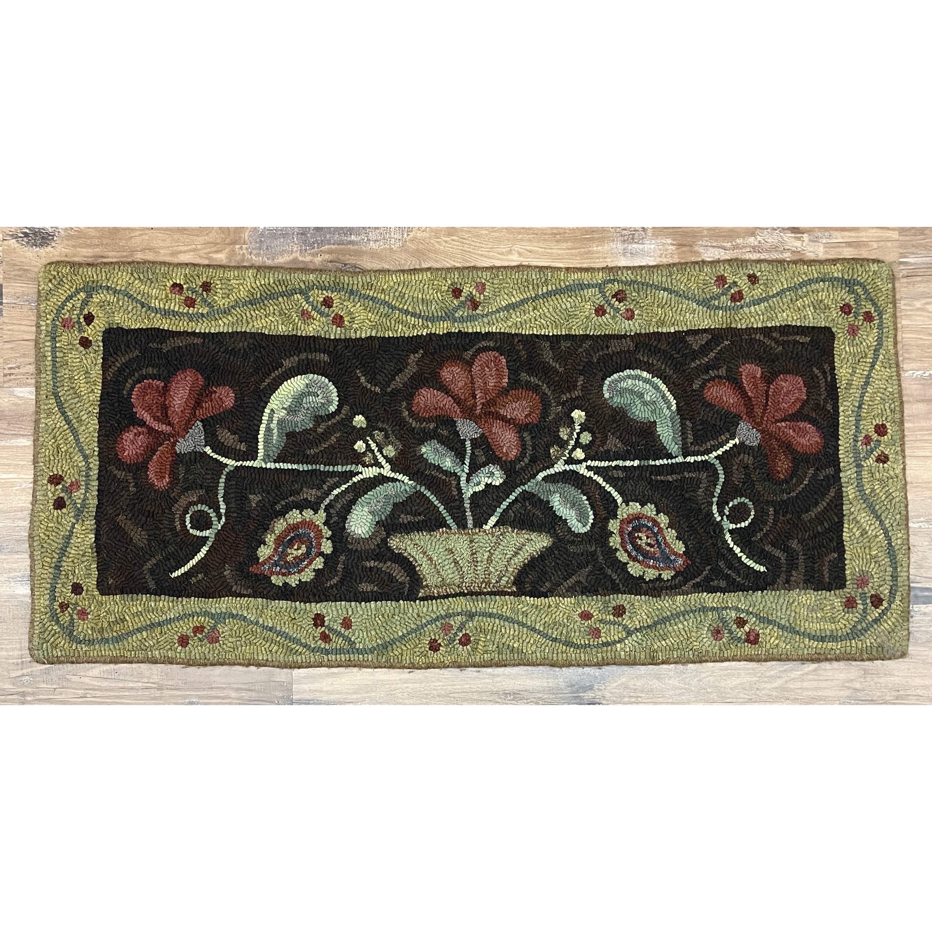 Payton's Primitives Rug Hooking Pattern ~ Antique Floral – Hobby House ...