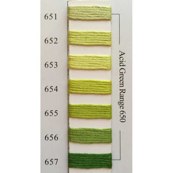 Colors 651 - 657 Acid Green Range