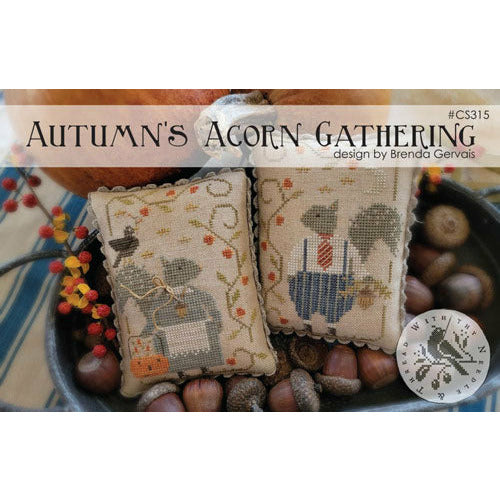 With Thy Needle & Thread | Autumn's Acorn Gathering Cross Stitch Pattern