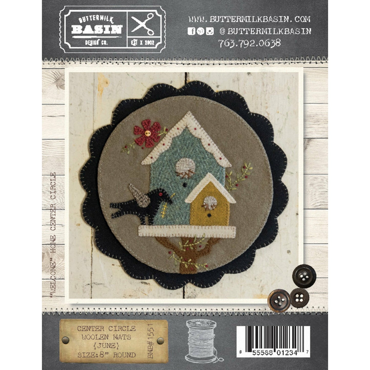 Buttermilk Basin ~ Center Circle Woolen Mats June