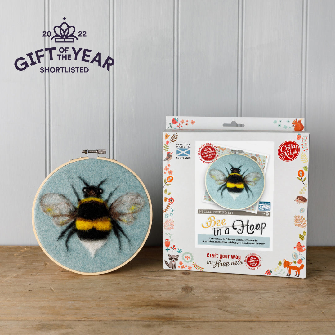 The Crafty Kit Company ~ Bee in a Hoop Needle Felting Kit