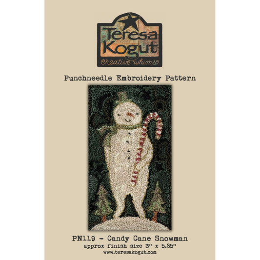 Teresa Kogut ~ Candy Cane Snowman Punch Needle Pattern