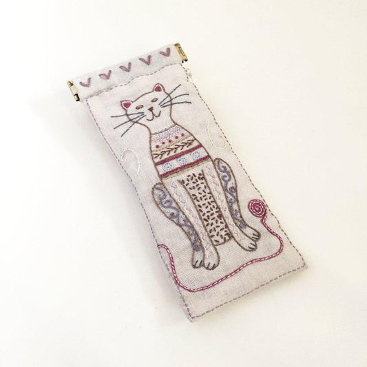 Cat Glasses Case Embroidery Kit