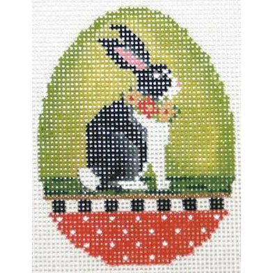 Chartreuse Mama Rabbit Easter Egg Needlepoint Canvas