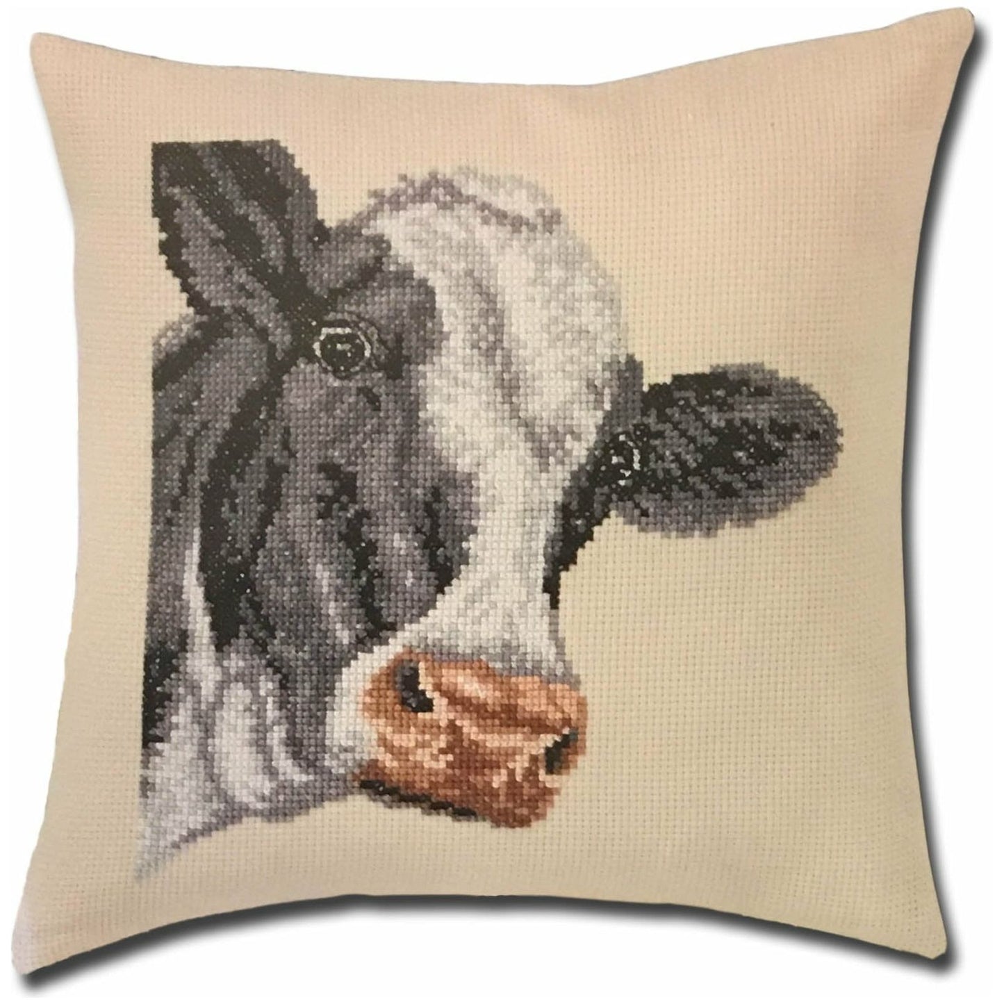 Permin of Copenhagen ~ Cow Pillow Cross Stitch Kit
