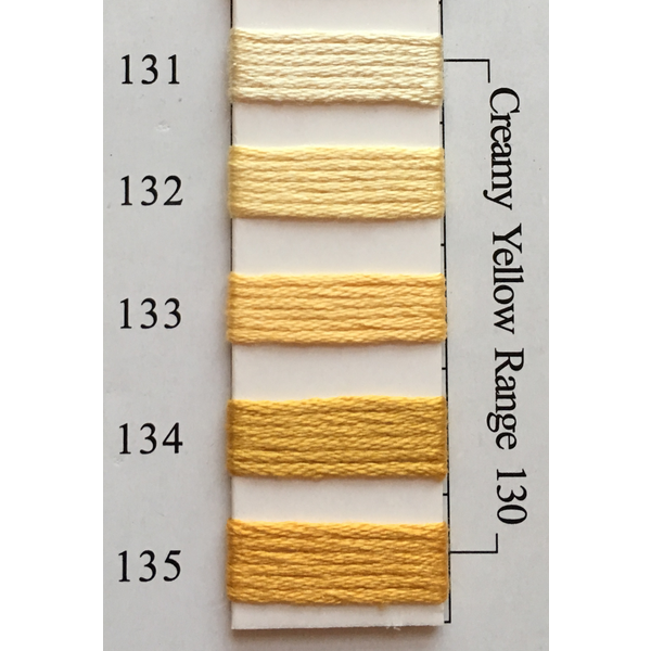 Colors 131 - 135 Creamy Yellow Range