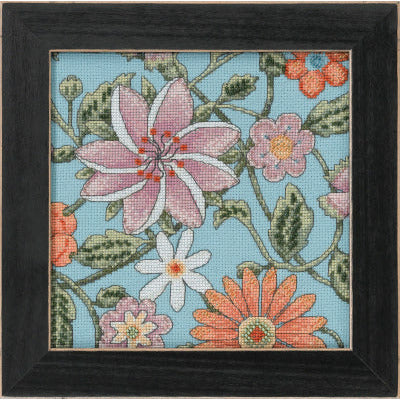 Floral Fantasy ~ Blue Floral 2 Cross Stitch Kit
