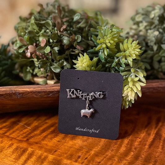 The Rams Horn Knitting Pin with Sheep Dangle