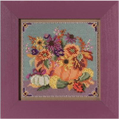2021 Buttons & Beads ~ Floral Pumpkin Cross Stitch Kit