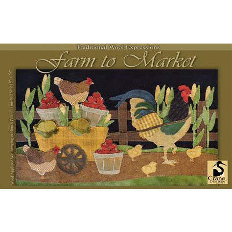 Crane Design ~ Farm to Market Wool Applique Pattern