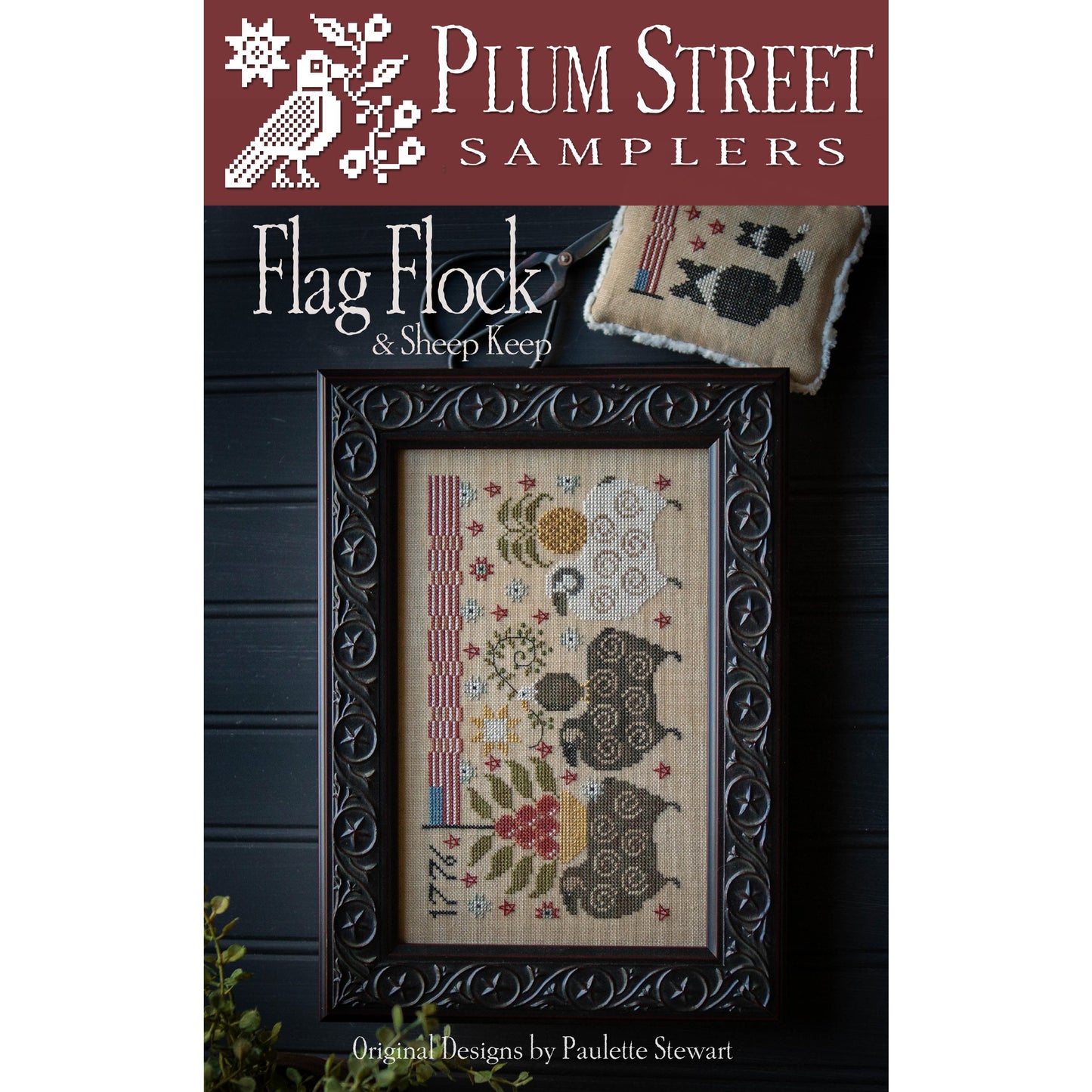 Plum Street Samplers ~ Flag Flock and Sheep Keep Pattern