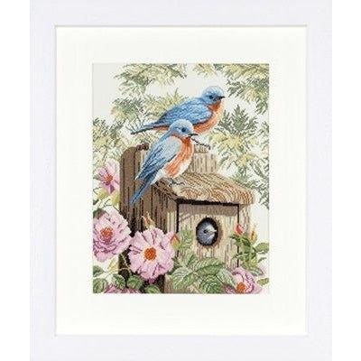 Garden Blue Birds Cross Stitch Kit
