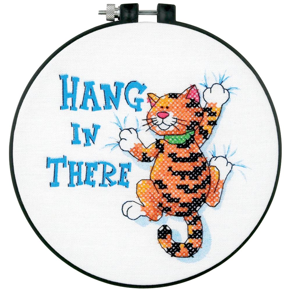 Hang In There Stamped Cross Stitch Kit