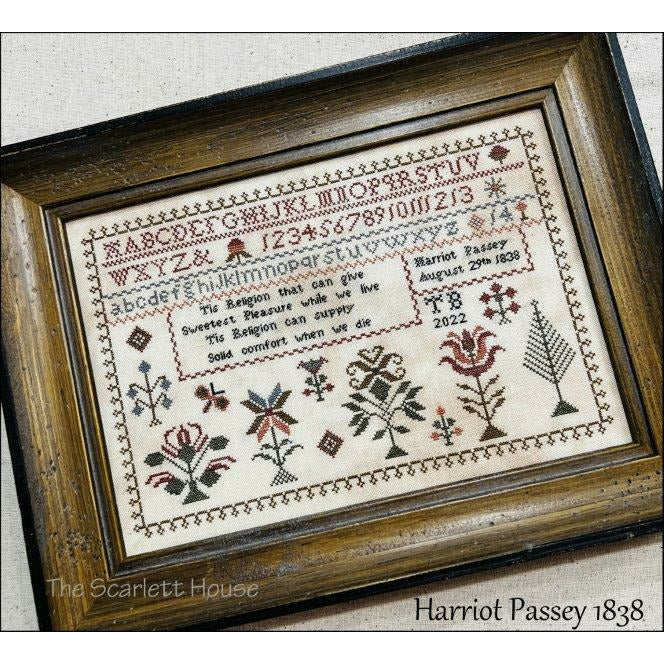 The Scarlett House ~ Harriot Passey 1838 Sampler Pattern Market 2022