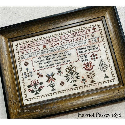 The Scarlett House ~ Harriot Passey 1838 Sampler Pattern Market 2022