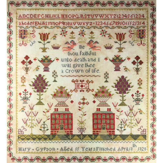 Whilst Iris Naps | Mary Gypson 1828 Reproduction Sampler