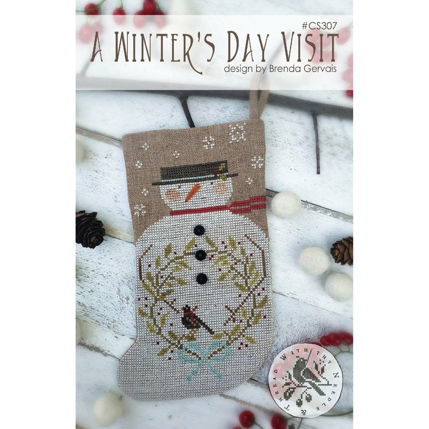 With Thy Needle & Thread ~ A Winter's Day Visit Cross Stitch Pattern