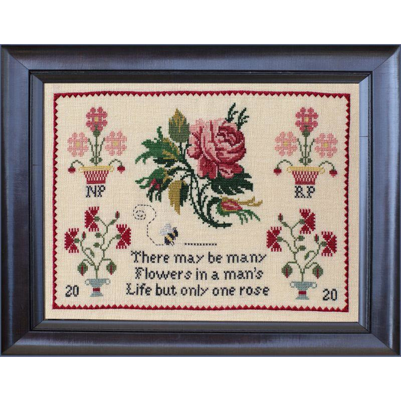 Hands Across The Sea ~ Little Gems Series - Only One Rose Sampler Pattern PDF