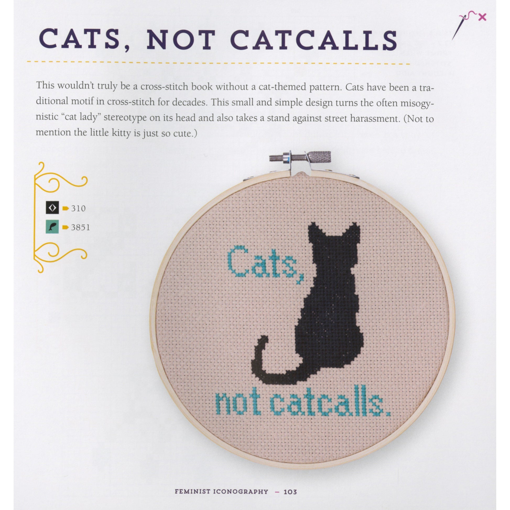 Sassy Cat Crewel Embroidery Kit - Needlework Projects, Tools
