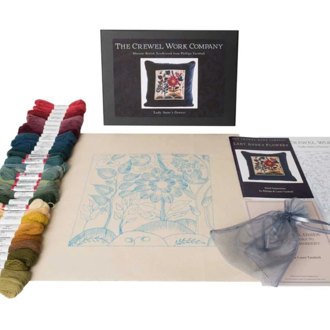 The Crewel Work Company | Lady Anne's Flowers Crewel Embroidery Kit