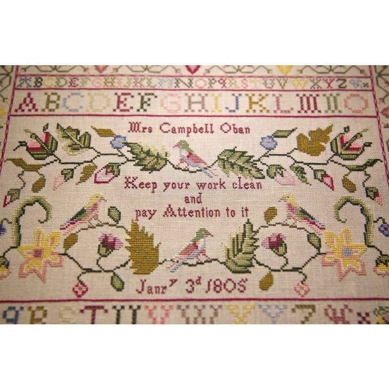 Hands Across The Sea Samplers | Mrs Campbell 1805 Sampler Pattern