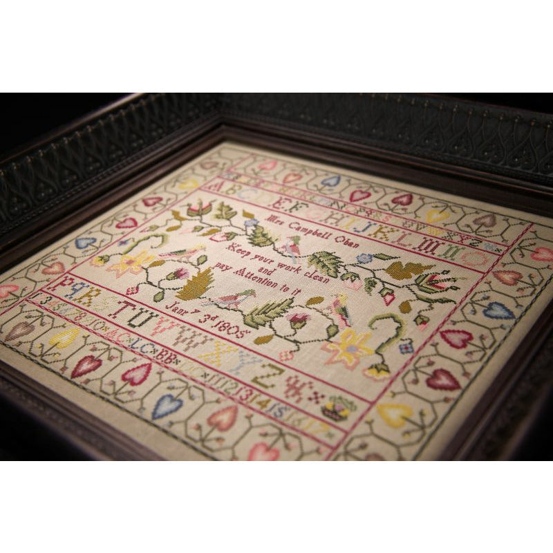 Hands Across The Sea Samplers | Mrs Campbell 1805 Sampler Pattern