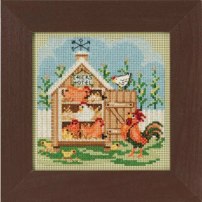 2022 Spring Buttons & Beads ~ Chicks Hotel Cross Stitch Kit