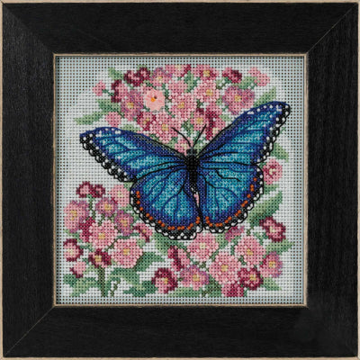 2022 Spring Buttons & Beads ~ Blue Morpho Butterfly Cross Stitch Kit