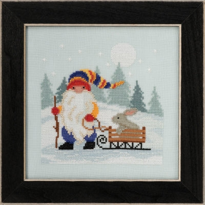 Sledding Gnome Cross Stitch Kit