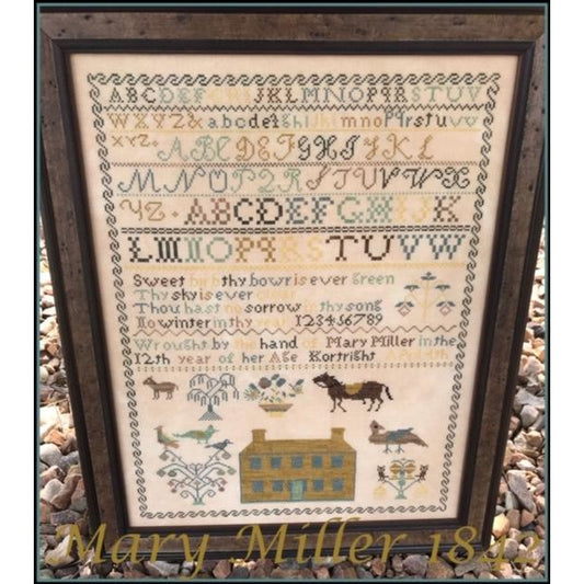 The Scarlett House ~ Mary Miller 1842 Reproduction Sampler Pattern