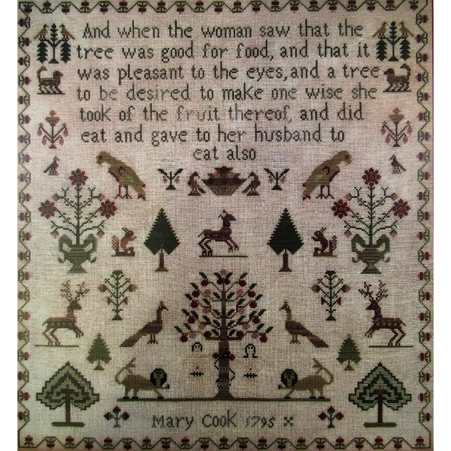 The Scarlett House ~ Mary Cook 1795 Sampler Pattern