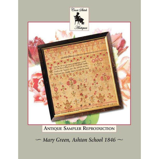 Cross Stitch Antiques ~ Antique Sampler of the Month #4 ~ Mary Green, Ashton School 1846 Pattern