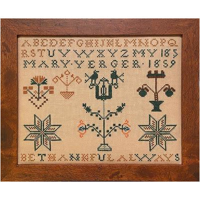 Miss Mary Yerger 1859 Sampler Free Pattern