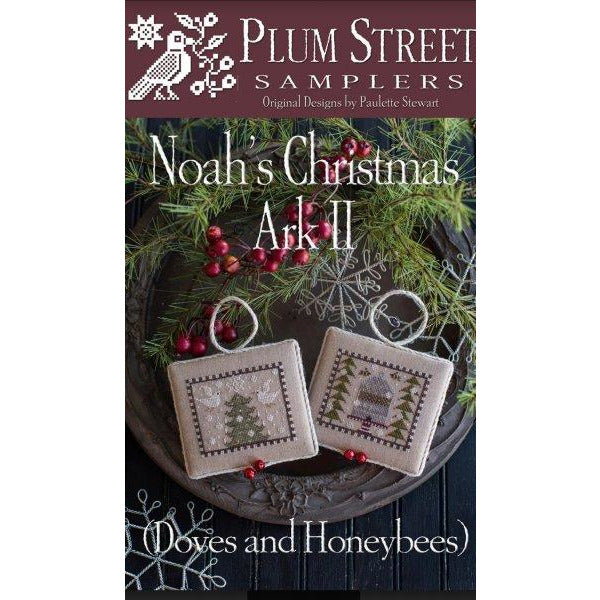 Plum Street Samplers ~ Noah's Christmas Ark VII - Llamas and Lovebirds Pattern