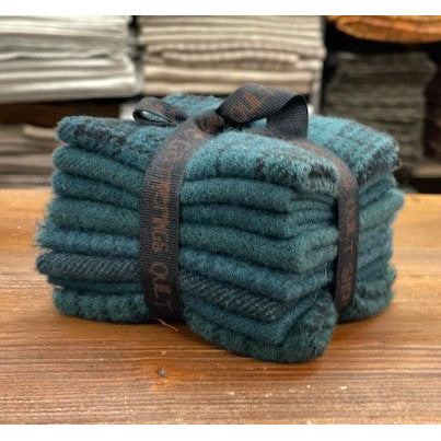 Primitive Gatherings Bundle ~ Teal Textured Wool Bundle - Small