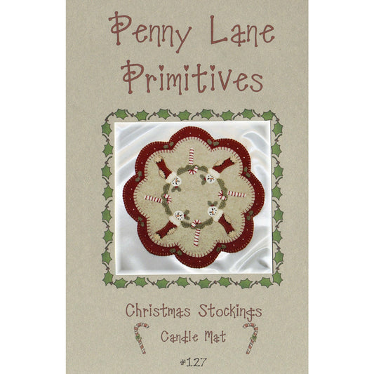 Penny Lane Primitives ~ Christmas Stockings Candle Mat Pattern