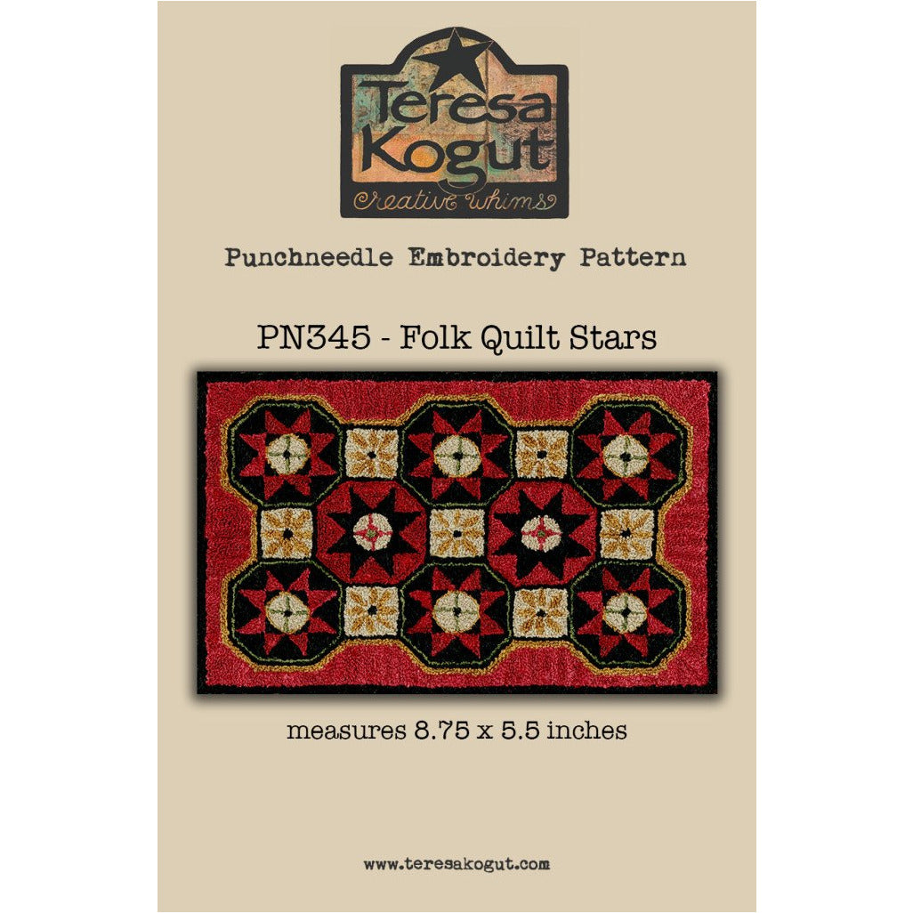 Teresa Kogut ~ Folk Quilt Stars Punch Needle Pattern