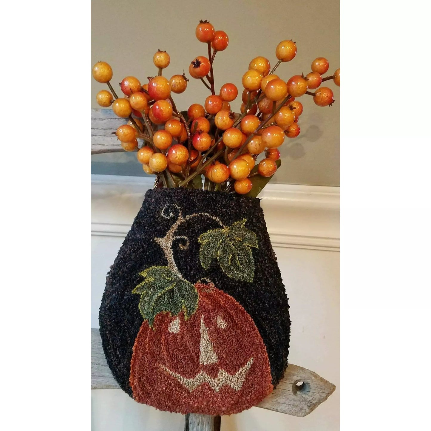 Two Old Crows ~ Pumpkin Pocket Punch Needle Pattern