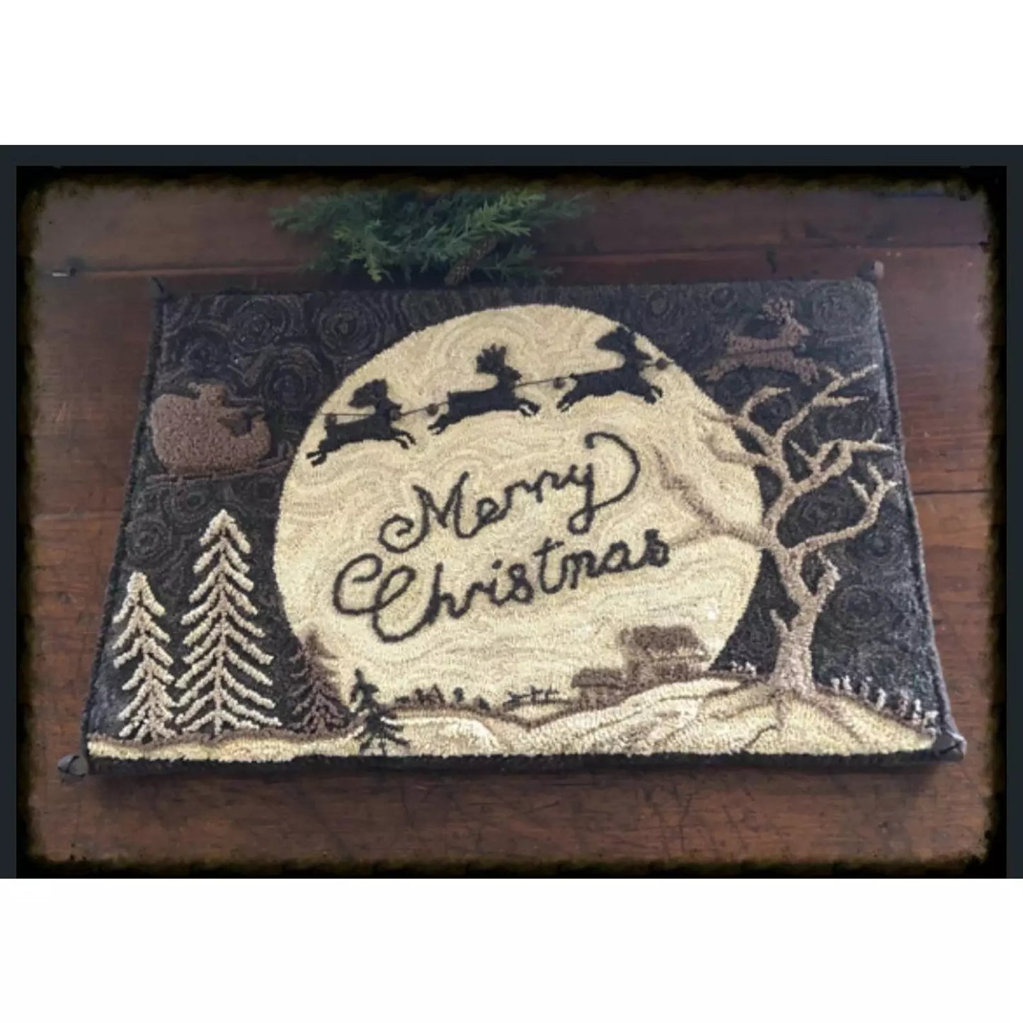 Two Old Crows ~ Santa's Midnight Ride Punch Needle Pattern