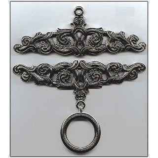 Pewter Embossed Bellpull Hardware - 5 7/8"