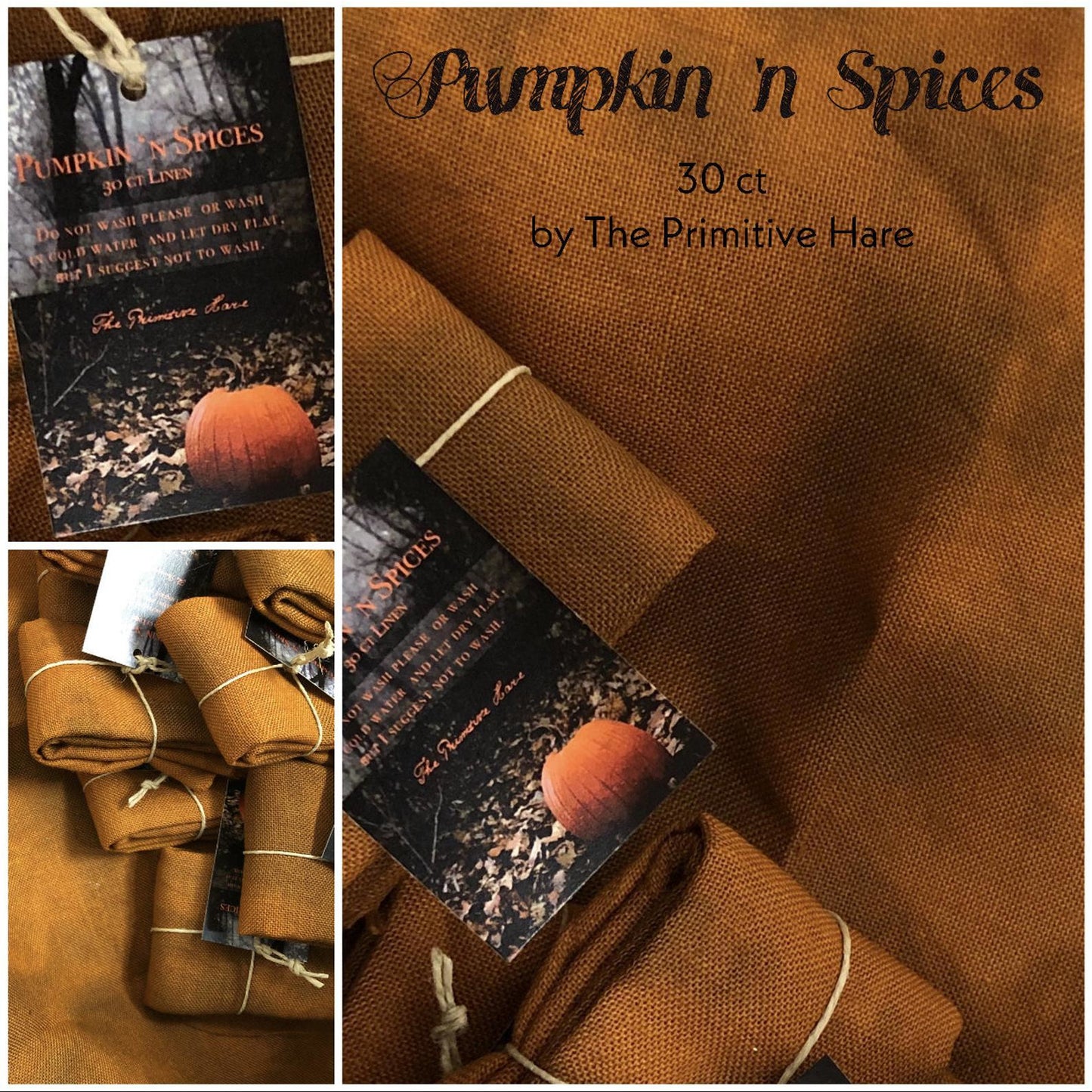 The Primitive Hare ~ 30 ct. Pumpkin 'N Spice Linen