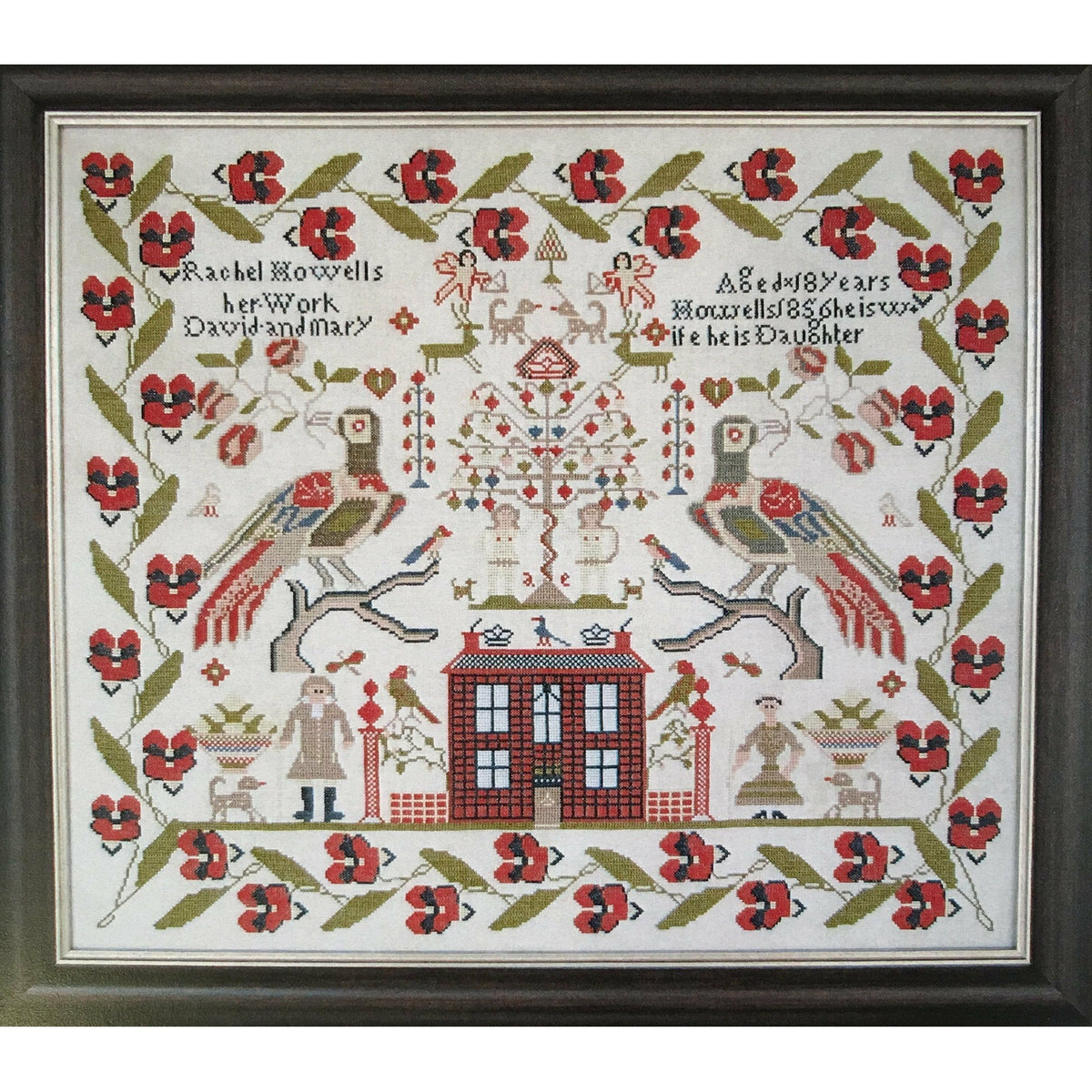 The Scarlett House ~ Rachel Howells 1856 Sampler Cross Stitch Pattern ...