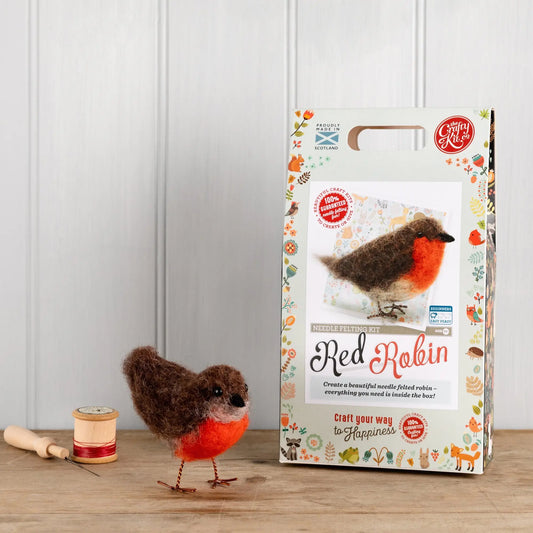 The Crafty Kit Company | Red Robin Needle Felting Kit