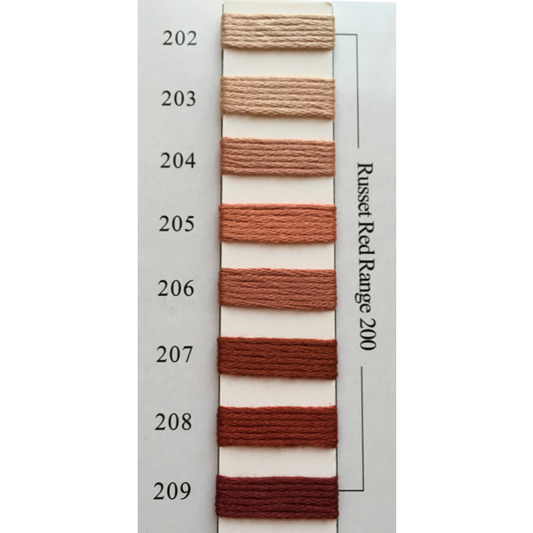 Colors 202 - 209 Russet Red Range