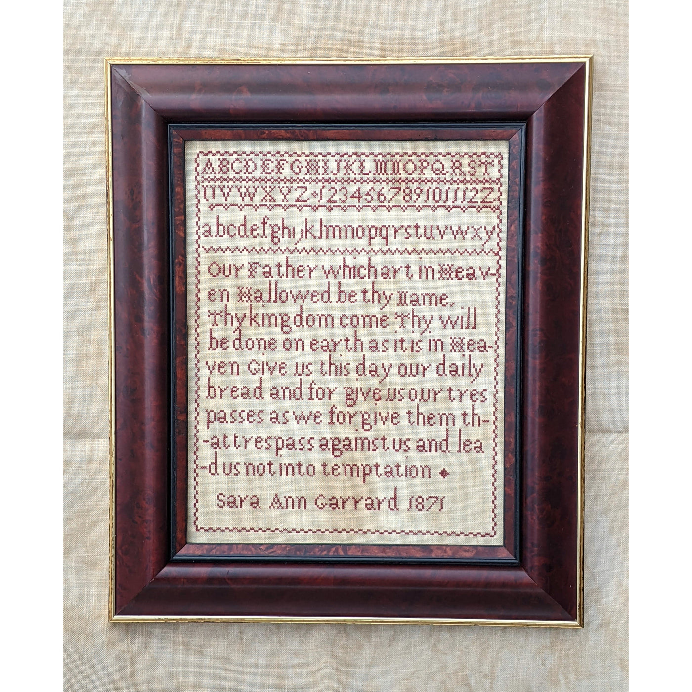 Lila's Studio ~ Sarah Ann Garrard 1871 Sampler