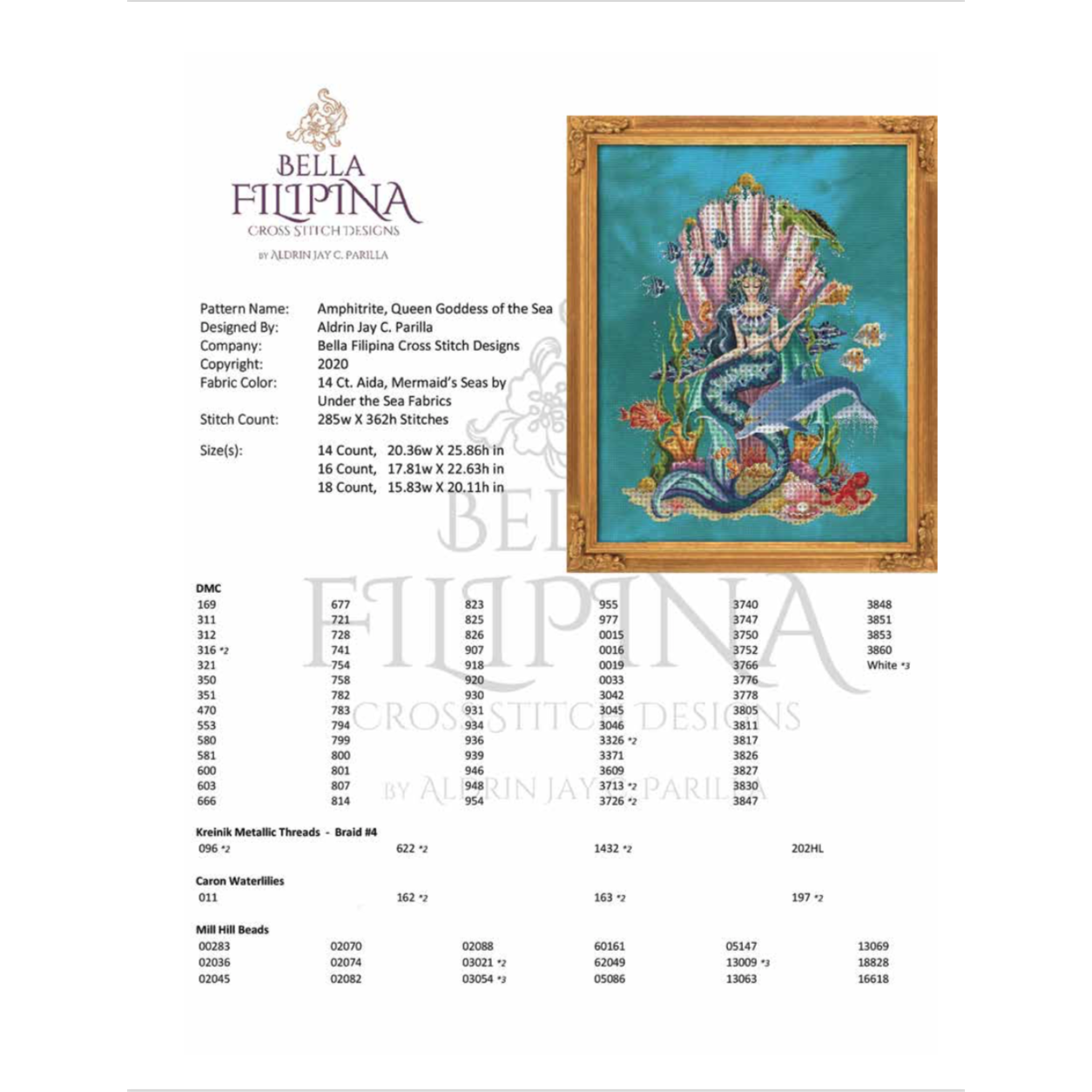 Bella Filipina ~ Amphitrite, Queen Goddess of the Sea Pattern – Hobby ...